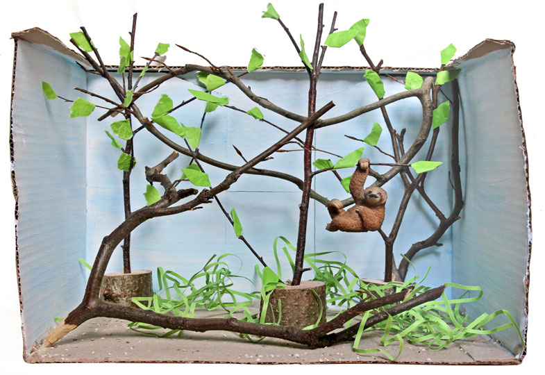 …oder Faultiere im Regenwald. Mit dem Zoo in der Box lassen sich alle Lebensräume nachbauen.