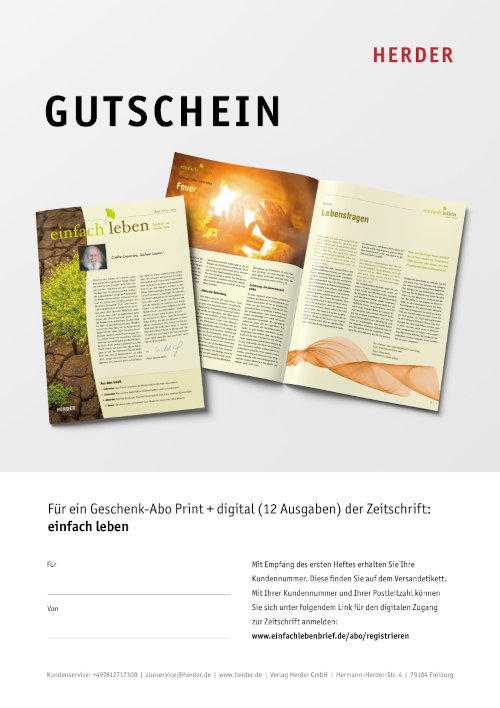 Abo-Geschenkgutschein einfach leben