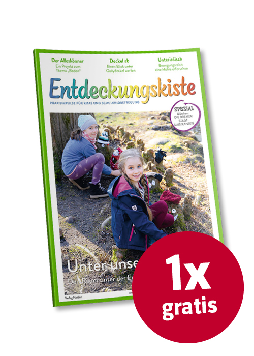 Titelseite Entdeckungskiste 3/25 mit rotem Button "1x gratis"