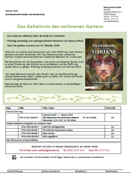 Cover Bestellschein Das Geheimnis des verlorenen Gartens