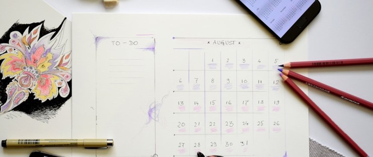 Ein Kalender mit eingetragenen Terminen