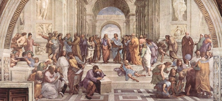 Das Fresko "Die Schule von Athen" von Raffael