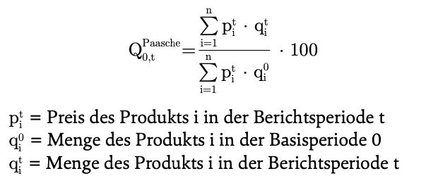 Grafik: Mengenindex nach H. Paasche