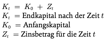 Grafik: Berechnung Endkapital (Kt) einfache Verzinsung