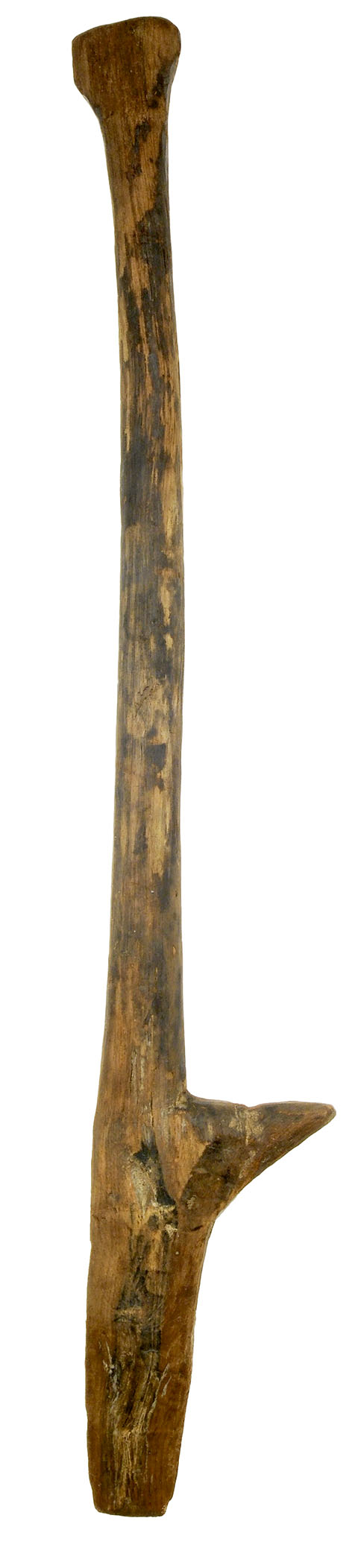 Im Gegensatz zu Haithabu liefert das Danewerk wenig Fundmaterial. Dieser Spaten erinnert jedoch an die Menschen, die am Bau der mächtigen Grenzanlage beteiligt waren.