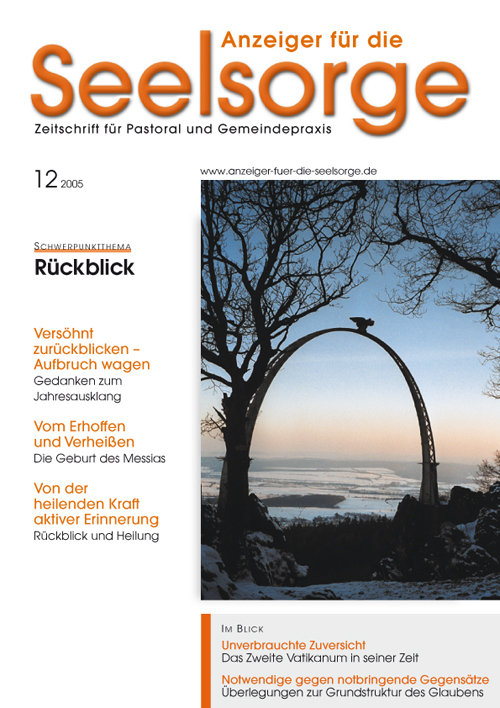 Titelseite: Anzeiger für die Seelsorge. Zeitschrift für Pastoral und Gemeindepraxis 12/2005