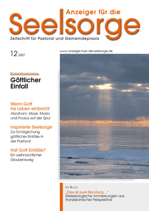 Titelseite: Anzeiger für die Seelsorge. Zeitschrift für Pastoral und Gemeindepraxis 12/2007