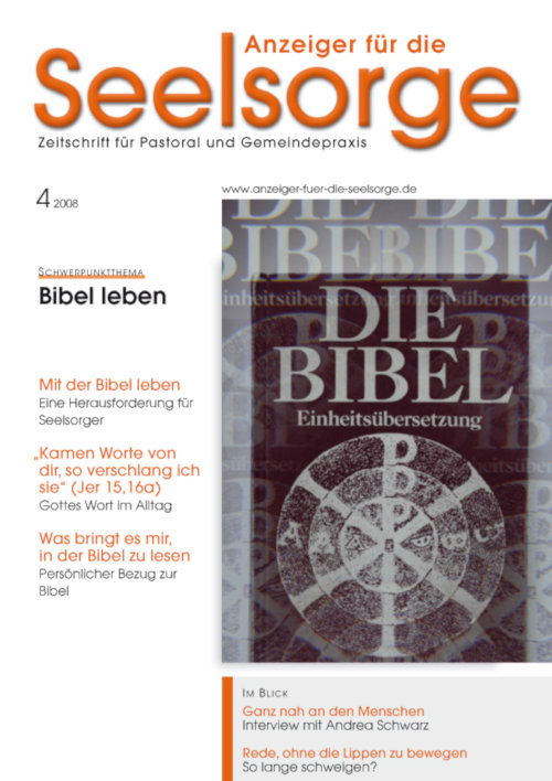 Titelseite: Anzeiger für die Seelsorge. Zeitschrift für Pastoral und Gemeindepraxis 4/2008