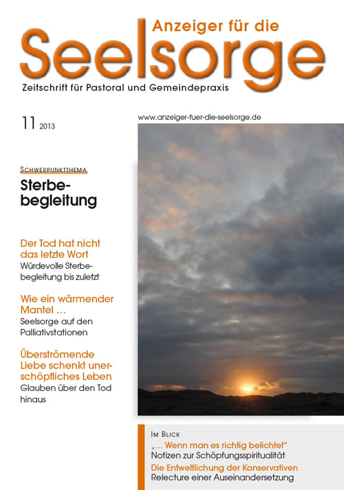 Titelseite: Anzeiger für die Seelsorge. Zeitschrift für Pastoral und Gemeindepraxis 11/2013