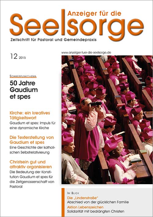 Titelseite: Anzeiger für die Seelsorge. Zeitschrift für Pastoral und Gemeindepraxis 12/2015