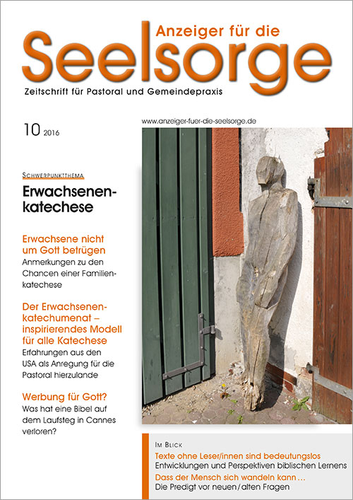Titelseite: Anzeiger für die Seelsorge. Zeitschrift für Pastoral und Gemeindepraxis 10/2016