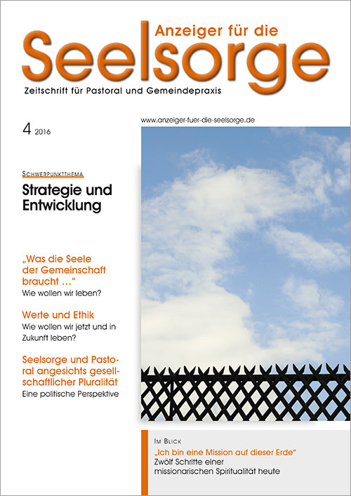 Titelseite: Anzeiger für die Seelsorge. Zeitschrift für Pastoral und Gemeindepraxis 4/2016