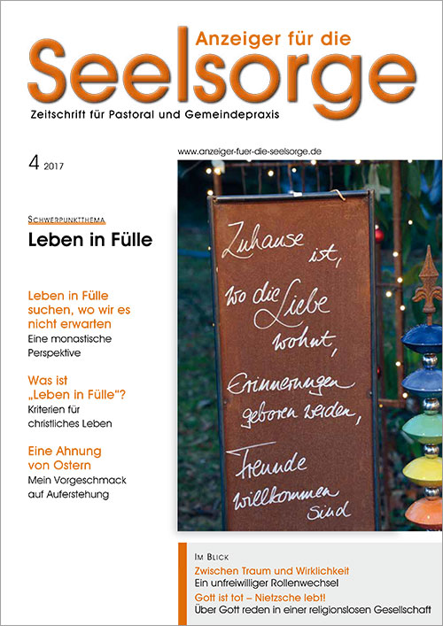 Titelseite: Anzeiger für die Seelsorge. Zeitschrift für Pastoral und Gemeindepraxis 4/2017