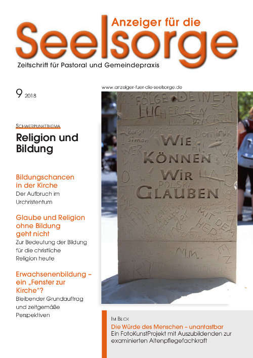 Titelseite: Anzeiger für die Seelsorge. Zeitschrift für Pastoral und Gemeindepraxis 9/2018