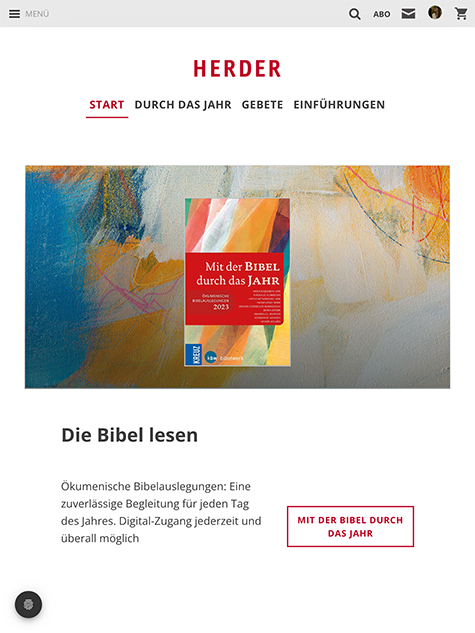 Bibel lesen: Tablet-Ansicht