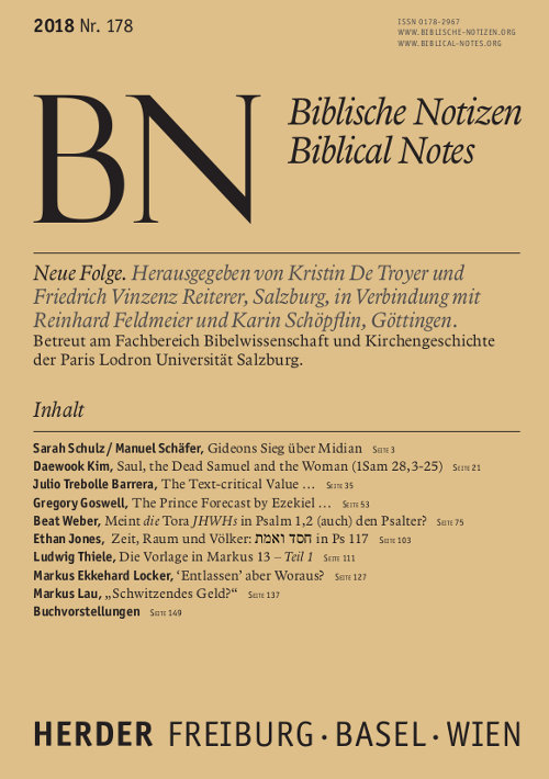 Biblische Notizen. Neue Folge 178 (2018)