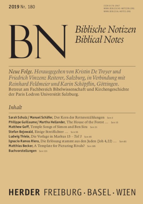 Biblische Notizen 180/2019