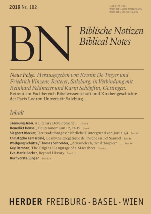 Biblische Notizen 182/2019