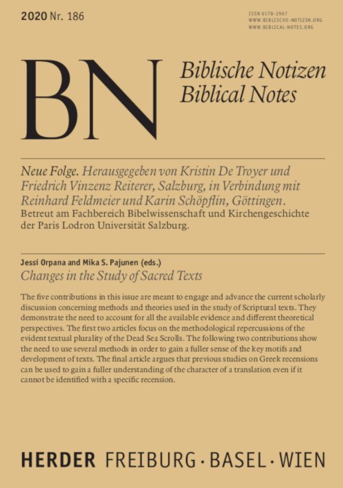 Biblische Notizen 186/2020