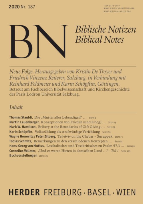 Biblische Notizen 187/2020