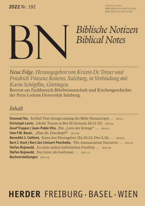 Biblische Notizen 192/2022