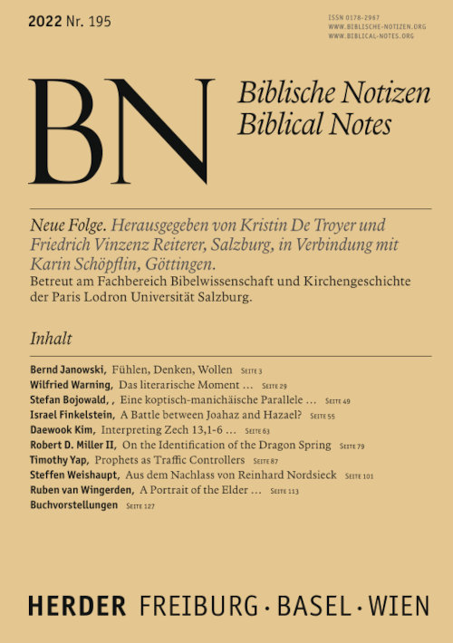 Titelseite: Biblische Notizen 195/2022