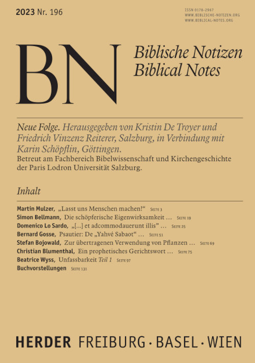 Biblische Notizen 196/2023