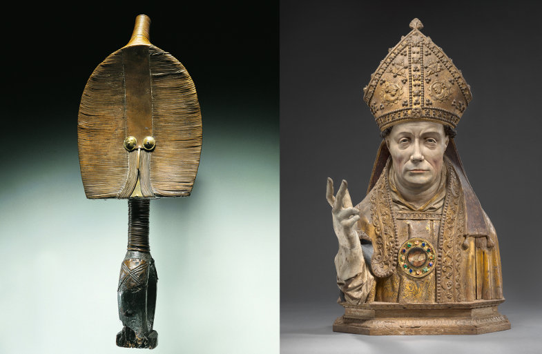 Heidnische und christliche Reliquiarfigur