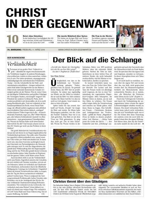 CHRIST IN DER GEGENWART 70. Jahrgang (2018) Nr. 10/2018