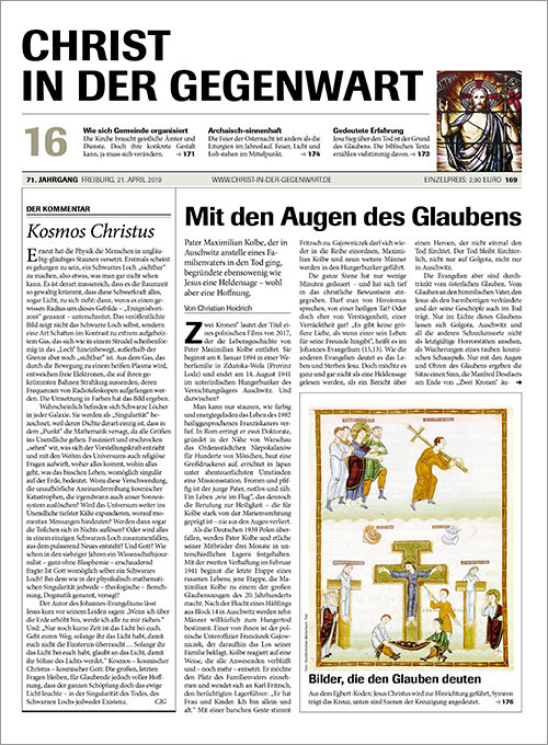 CHRIST IN DER GEGENWART 71. Jahrgang (2019) Nr. 16/2019