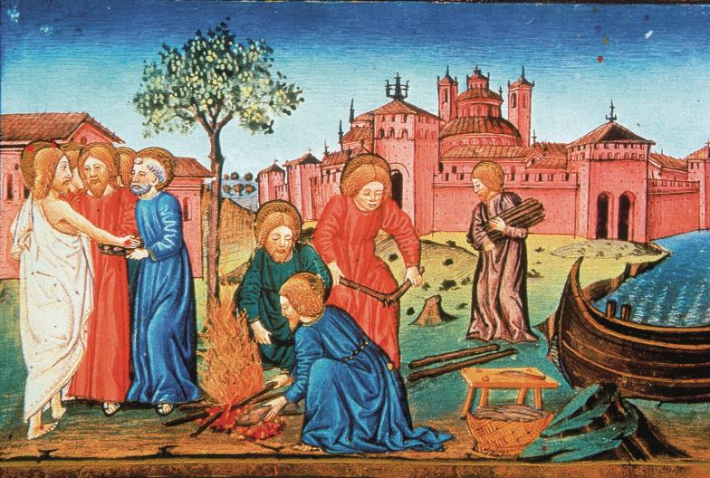 Gemälde: Der Auftrag des Auferstandenen an Petrus vom See Tiberias