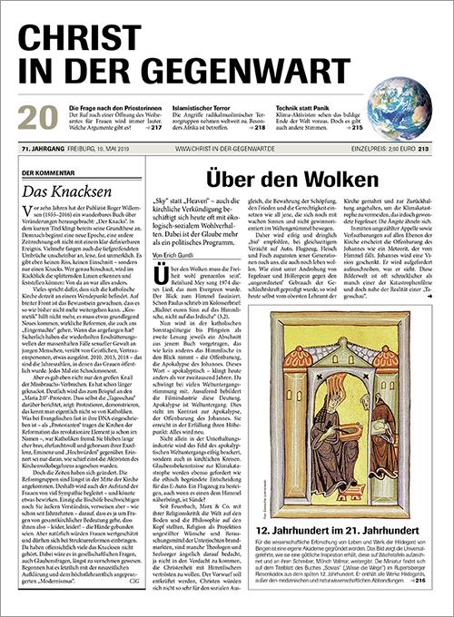 CHRIST IN DER GEGENWART 71. Jahrgang (2019) Nr. 20/2019