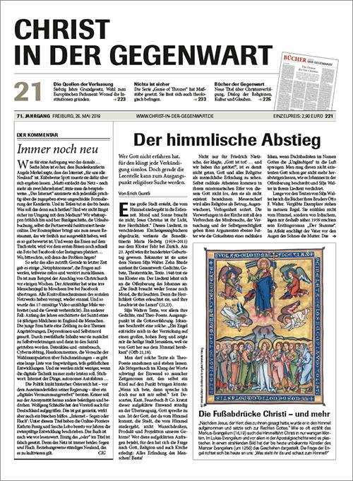 CHRIST IN DER GEGENWART 71. Jahrgang (2019) Nr. 21/2019