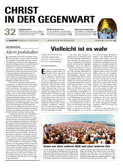 CHRIST IN DER GEGENWART 71. Jahrgang (2019) Nr. 32/2019