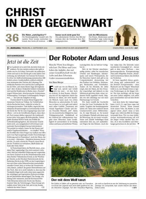 CHRIST IN DER GEGENWART 71. Jahrgang (2019) Nr. 36/2019