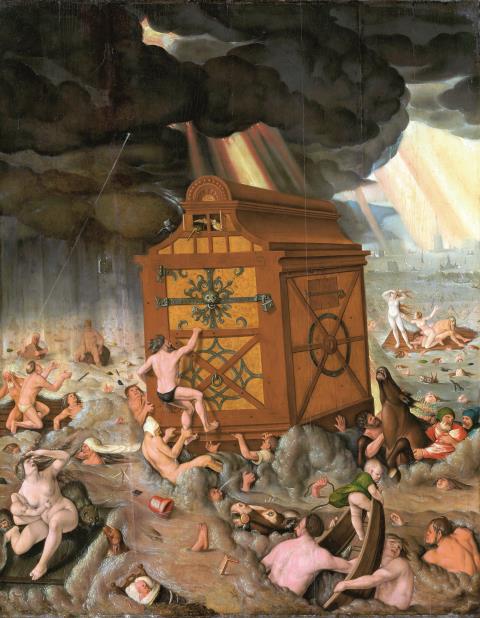 Action Painting: Mit dieser „Sintflut“, 1516 datiert, wird man als Betrachter nie wirklich „fertig“.