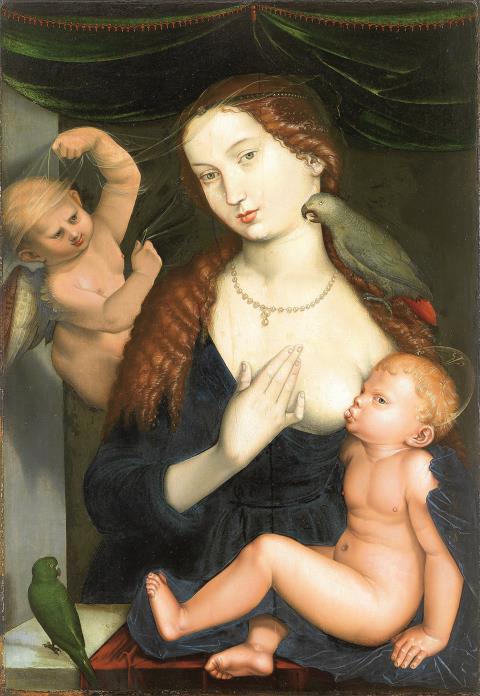 Gemälde: Maria mit Kind und Papageien, 1533