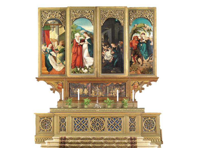 Das Hauptwerk Baldungs: Der Hochaltar im Freiburger Münster mit Szenen aus dem Marienleben. Die Freiburger Zeit (1512–1518) war seine produktivste.