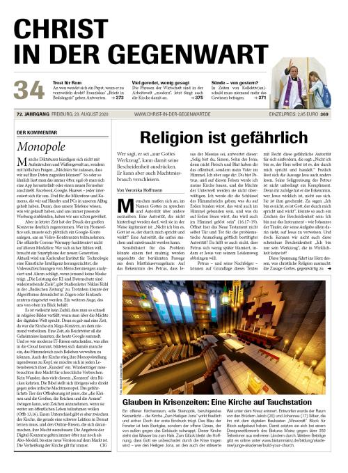 CHRIST IN DER GEGENWART 72. Jahrgang (2020) Nr. 34/2020