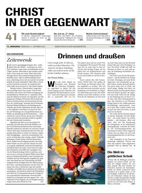 CHRIST IN DER GEGENWART 72. Jahrgang (2020) Nr. 41/2020