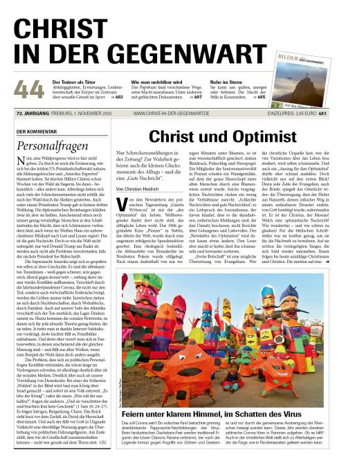 CHRIST IN DER GEGENWART 72. Jahrgang (2020) Nr. 44/2020