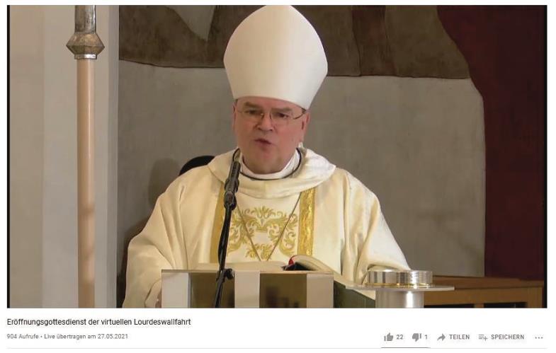 Screenshot: Eröffnungsgottesdienst der virtuellen Wallfahrt