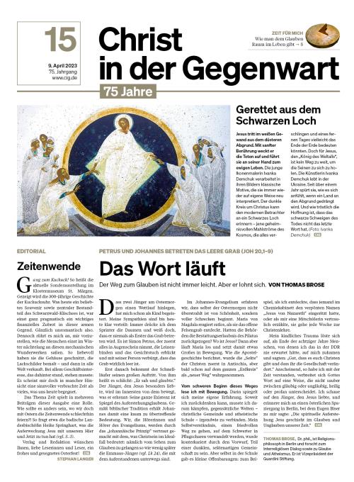 CHRIST IN DER GEGENWART 75. Jahrgang (2023) Nr. 15/2023