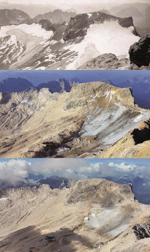 Ein Berg ergraut: Bilder der Zugspitze zwischen 1942 und 2022 (Fotos: Wilfried Hagg)