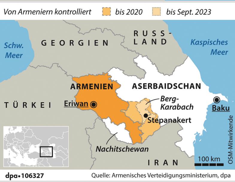 Die Situation im Südkaukasus ist komplex. (Foto: picture alliance/dpa/dpa Grafik | dpa-infografik)