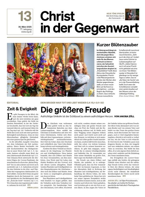 Titelseite CHRIST IN DER GEGENWART 77. Jahrgang (2025) Nr. 13/2025