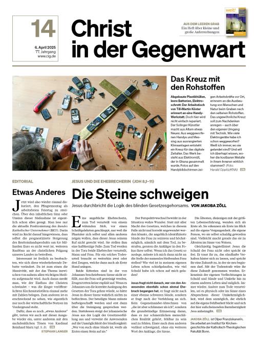 Titelseite CHRIST IN DER GEGENWART 77. Jahrgang (2025) Nr. 14/2025
