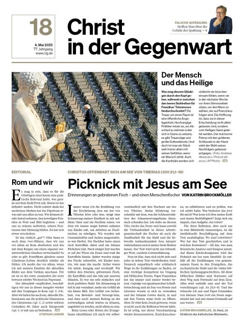 Titelseite CHRIST IN DER GEGENWART 77. Jahrgang (2025) Nr. 18/2025
