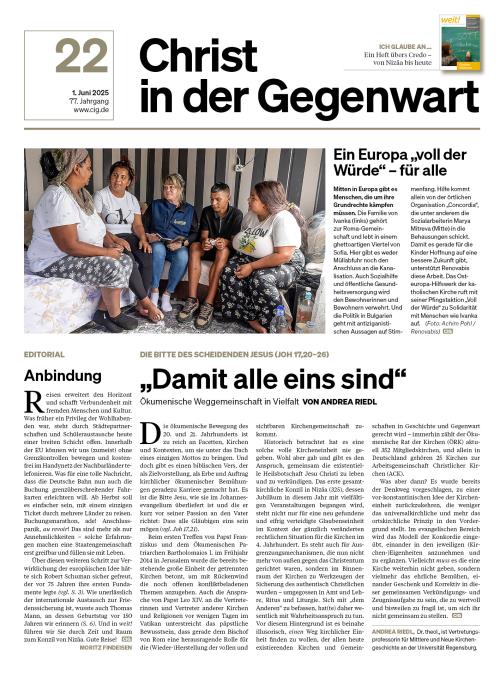 Titelseite CHRIST IN DER GEGENWART 77. Jahrgang (2025) Nr. 22/2025