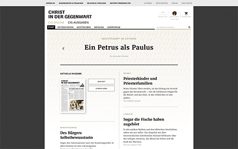CHRIST IN DER GEGENWART: Desktop-Ansicht